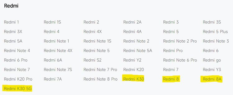 Xiaomi прекратила поддержку ещё пяти смартфонов Redmi и Poco