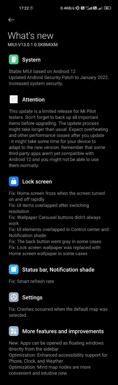 Список изменений Xiaomi Mi 11 MIUI 13
